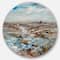 Designart - Snowy Landscape' Floral Metal Circle Wall Art